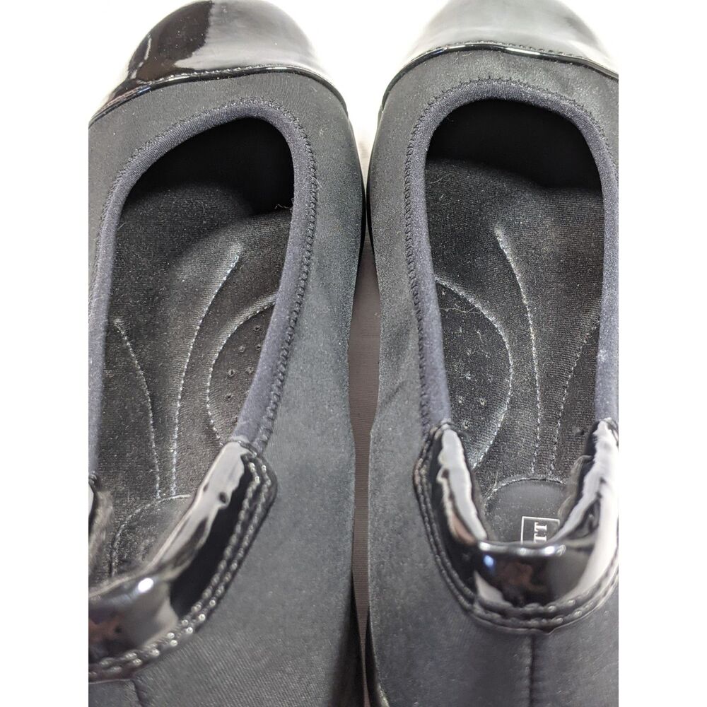 Laura Scott I Love Comfort Wedge Heel Ballet Shoe Black Patent Leather Sz 10 - Picture 5 of 9